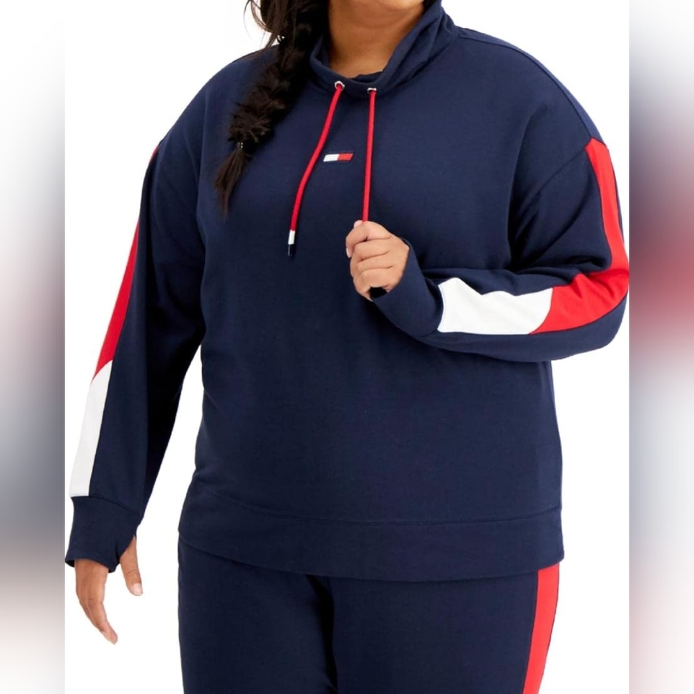 Tommy Hilfiger Sport Women's Cowlneck Navy Sweatshirt Size XL NWT MSRP 59.50